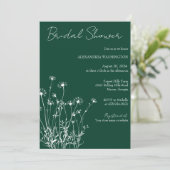 Modern groen & wit Wildflower Vrijgezellenfeest Kaart (Staand voorkant)