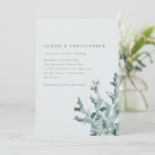 Modern groen Zee Coral Wedding Kaart (Staand voorkant)