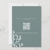 Modern groen Zee Coral Wedding Kaart (Achterkant)