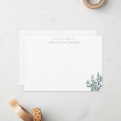 Modern groen Zee koraal gepersonaliseerd Notitiekaartje (Voorkant / Achterkant in situ)