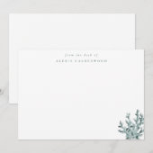 Modern groen Zee koraal gepersonaliseerd Notitiekaartje (Voorkant / Achterkant)