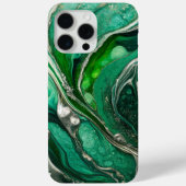 Modern Groen Zilver Elegant Marmer Case-Mate iPhone Case (Achterkant)