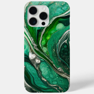Modern Groen Zilver Elegant Marmer iPhone 15 Pro Max Hoesje