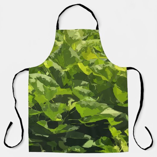Modern groen zomerblad natuur abstract bladblad schort (Voorkant)