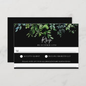 Modern groen zwart bruiloft voedsel allergie RSVP (Voorkant / Achterkant)