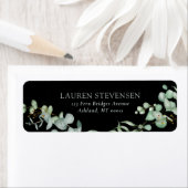 Modern groen zwart salie eenvoudige bruiloft etiket (Insitu)