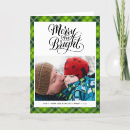 Modern groen zwart tonartan speldenvun, eenvoudig  feestdagen kaart