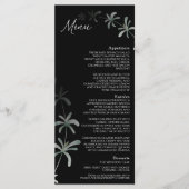 Modern groen zwart trouwfeest plat menu (Voorkant)