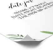 Modern groenblad botanisch datum jarschild poster (Hoek)