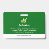 Modern Groene Blad Landschapsarchitectuur Logo Badge (Achterkant)
