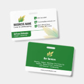 Modern Groene Blad Landschapsarchitectuur Logo Badge (Voor- en achterkant)