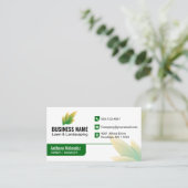 Modern Groene Blad Landschapsarchitectuur Logo Visitekaartje (Staand voorkant)