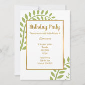 MODERN GROENE BOTANICAL FERN WHITE BIRTHDAY KAART (Voorkant)