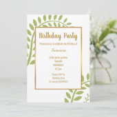 MODERN GROENE BOTANICAL FERN WHITE BIRTHDAY KAART (Staand voorkant)