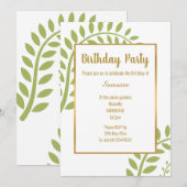 MODERN GROENE BOTANICAL FERN WHITE BIRTHDAY KAART (Voorkant / Achterkant)