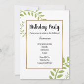 MODERN GROENE BOTANICAL FERN WHITE GOLD BIRTHDAY KAART (Voorkant)