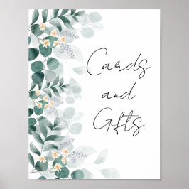 Modern Groene Eucalyptus Kaarten en Cadeaus Bord Poster