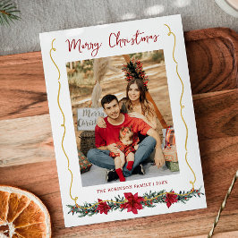 Modern Groene Goud Prettig Kerstfeest 1 Foto Feestdagenkaart