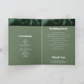 Modern groene Monogram Orde van Dienst Programma (Binnen)