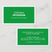 MODERN GROENE VISITEKAARTJE VOOR COLLEGE STUDENTEN CONTACTKAARTJE (Voorkant / Achterkant)