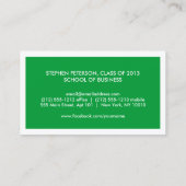 MODERN GROENE VISITEKAARTJE VOOR COLLEGE STUDENTEN CONTACTKAARTJE (Achterkant)