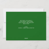 Modern groene vrolijk kerst hart script foto feestdagenkaart (Achterkant)