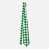Modern groene witte buffelruitjes geruit stropdas (Achterkant)