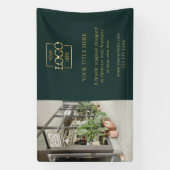 Modern Groene Zakelijk Logo Foto Professionele Spandoek (Verticaal)