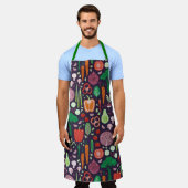 Modern groentepatroon schort (Gedragen)