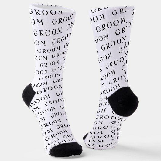 Modern Groom Typografie Patroon Sokken (Gebogen)