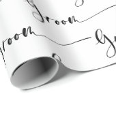 Modern Groom Wrapping Paper in zwart-wit Cadeaupapier (Rol Hoek)