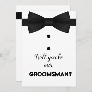 Modern Groomsman Bow Brush Request Kaart