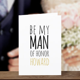 Modern Groomsman Kaart Be My Man of Honor