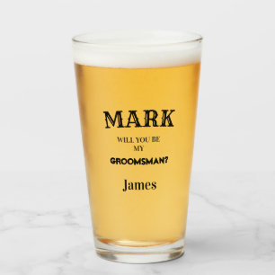Modern Groomsman-voorstel Weddenschap Groomsmen Glas