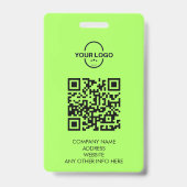 Modern Groot Foto Personeel QR ID Badge (Achterkant)