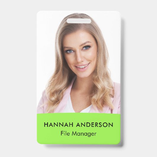 Modern Groot Foto Personeel QR ID Badge (Voorzijde)