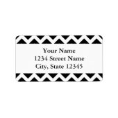 Modern groot zwart chevron ontwerp met aangepaste  etiket (Voorkant)