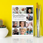 Modern | Grootkinderen | Fotocollage Fotoplaat<br><div class="desc">Unieke kleinkinderen 10 fotocollage plaque maken het perfecte geschenk voor elke grootouder,  met tekst die 'GRANDCHILDREN MAKE THE WORLD GRAND' aangeeft,  gevolgd door hun namen. Alle doopvontstijlen,  grootte en kleur kunnen worden veranderd door op de pas verdere verbinding na het personaliseren te klikken.</div>