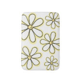 Modern groots wit geel alk Daisies patroon Badmat (Voorkant Verticaal)