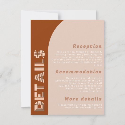 Modern Groovy Arch Retro Terracotta Wedding (Voorkant)