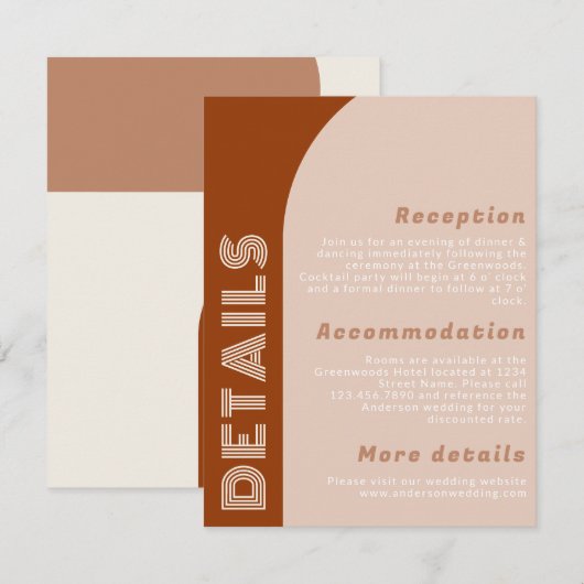 Modern Groovy Arch Retro Terracotta Wedding (Voorkant / Achterkant)