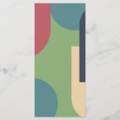 Modern Groovy Colorful Abstract Chic Retro Wedding Menu (Achterkant)