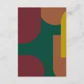 Modern Groovy Colorful Abstract Weddenschap Informatiekaartje (Achterkant)