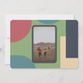 Modern Groovy Colorful Retro Photo Wedding Save The Date (Achterkant)