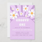 Modern Groovy One Retro Sunshine First Birthday Kaart (Voorkant)