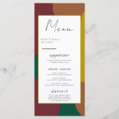 Modern Groovy Retro 70's kleurrijk Abstract huweli Menu (Voorkant)