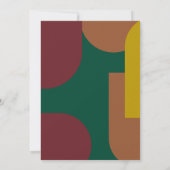 Modern Groovy Retro Colorful Abstract Weddenschap Kaart (Achterkant)