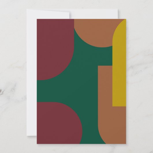 Modern Groovy Retro Colorful Abstract Weddenschap Kaart (Achterkant)