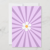 Modern Groovy Retro Pink Paars Daisy Baby shower Kaart (Achterkant)