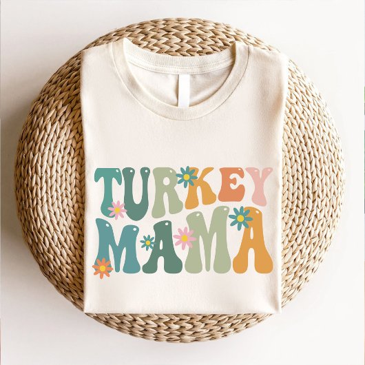 Modern Groovy Turkije Mama Thanksgiving T-shirt